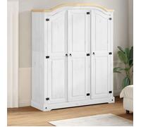 vidaXL Garde-Robe Corona Blanc 151,5x52x186 cm Bois de pin Massif, Armoire de Rangement, Organisateur de Garde-Robe, Armoire, Placard