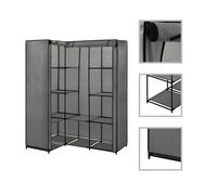 vidaXL Garde-robe d'angle Gris 130 x 87 x 169 cm