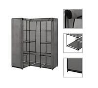 vidaXL Garde-robe d'angle Gris 130 x 87 x 169 cm