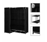 Vidaxl Garde-Robe D'angle Noir 130x87x169 Cm Noir