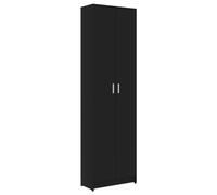 vidaXL Garde-robe de Couloir, Armoire à Vêtements avec Compartiment, Meuble de Rangement, Organisateur de Maison Intérieur, Noir Bois d’Ingénierie