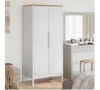 vidaXL Garde-robe FLORO blanc 77x53x171 cm bois massif de pin, armoire de rangement, organisateur de garde-robe, armoire, 374006