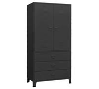 Vidaxl Garde-Robe Industrielle Noir 90x50x180 Cm Métal Noir