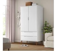 vidaXL Garde-robe MOLDE Bois massif de pin Blanc 90x55x175 cm
