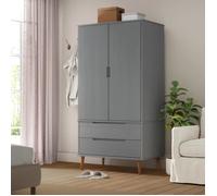 vidaXL Garde-robe MOLDE Gris 90x55x175 cm Bois massif de pin 350524