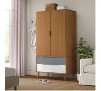 Garde-Robe Molde Marron 90x55x175 Cm Bois Massif De Pin Vidaxl Vidaxl Marron