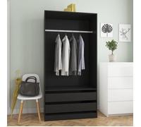 vidaXL Garde-robe Noir 100x50x200 cm Bois d'ingénierie 800604