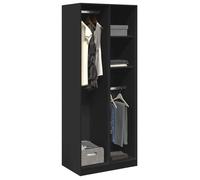vidaXL Garde-robe noir 80x50x200 cm bois d'ingénierie, armoire de rangement, organisateur de garde-robe, armoire, placard, 3307757