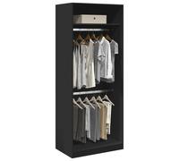 Vidaxl Garde-Robe Noir 80x50x200 Cm Bois D'ingénierie Marron