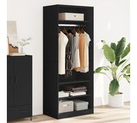 Vidaxl Garde-Robe Noir 80x50x200 Cm Bois D'ingénierie Marron