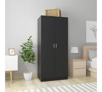 Vidaxl Garde-Robe Noir 80x52x180 Cm Bois D'ingénierie Noir