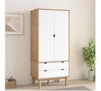 vidaXL Garde-robe OTTA Marron et blanc 76,5x53x172 cm Bois massif pin 348590