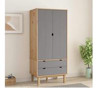 vidaXL Garde-robe OTTA Marron et gris 76,5x53x172 cm Bois massif pin