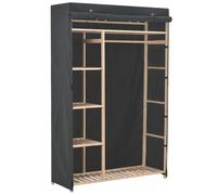 vidaXL Garde-Robe Penderie Armoire de Rangement Etagère à Vêtements Meuble de Rangement Organisateur Chambre à Coucher Chaussures Gris 110x40x170 cm Tissu