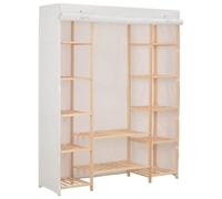 vidaXL Garde-Robe Penderie Armoire de Rangement Etagère à Vêtements Meuble de Rangement Organisateur Chambre à Coucher Chaussures Tissu