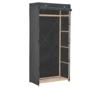vidaXL Garde-Robe Penderie Armoire de Rangement Stockage Vêtements Meuble de Rangement Organisateur Chambre à Coucher Chaussures Gris Tissu