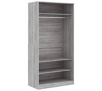 Garde-Robe Sonoma Gris 100x50x200 Cm Bois D'ingénierie Vidaxl Vidaxl Marron