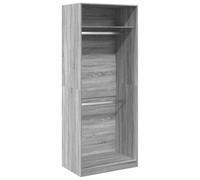 vidaXL Garde-Robe Sonoma Gris 80x50x200 cm Bois d'ingénierie, Armoire de Rangement, Organisateur de Garde-Robe, Armoire, Placard