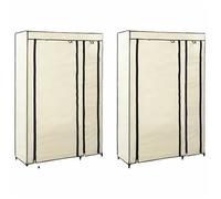 vidaXL Garde-robes pliables 2 pcs Crème 110x45x175 cm Tissu