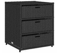 Vidaxl Armoire De Rangement De Jardin Noir 55x59x69 Cm Résine Tressée