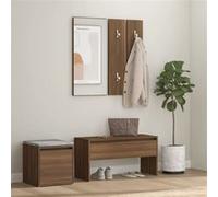 Garderobe set bewerkt hout bruin eikenkleur3120196