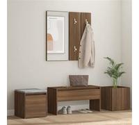Vidaxl Ensemble De Meubles De Couloir Chêne Marron Bois D'ingénierie Marron
