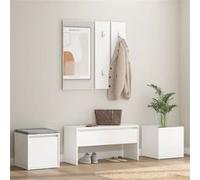 Vidaxl Ensemble De Meubles De Couloir Blanc Bois D'ingénierie Blanc