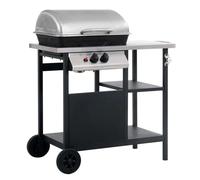 Vidaxl Gas barbecue mit 3-layerer Beistelltisch schwarz und silberfarben