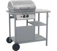 Vidaxl Gas barbecue mit 3-layerer Beistelltisch schwarz und silberfarben