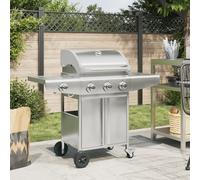 Vidaxl Gas grill mit 4 Brennern Edelstahl Silberfarbe