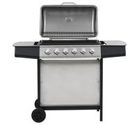 Vidaxl Gas grill mit 6 Kochzonen Edelstahl Silberfarbe