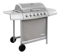 vidaXL Barbecue gril à gaz avec 6 brûleurs Argenté