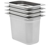 vidaXL Gastronormbakken 4 st GN 1/4 200 mm roestvrij staal 50904 Argent G