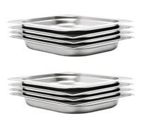 vidaXL Gastronormbakken 8 st GN 1/2 40 mm roestvrij staal 50886 Argent G
