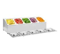 Récipient Gastronorm avec 5 Bacs Organisateur de Nourriture Conteneur de Stockage Restaurant Hôtel Maison GN 1/6 Acier Inoxydable