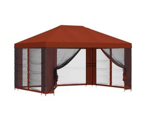vidaXL Gazebo avec Murs latéraux 4 × 3 m Terre Cuite