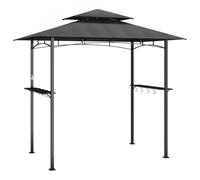 vidaXL Gazebo BBQ et étagères latérales anthracite 240x150x243cm acier 360140