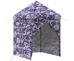 vidaXL Gazebo Pop-up avec 4 Panneaux Latéraux 2 x 2 m Camouflage Bleu