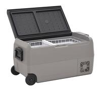 vidaXL Glacière avec roue et adaptateur noir et gris 50 L PP et PE, glacière électrique, réfrigérateur à compresseur, 3154639
