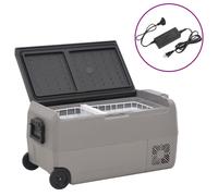 Vidaxl Glacière Avec Roue Et Adaptateur Noir Et Gris 60 L Pp Et Pe