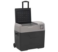vidaXL Glacière avec Roue et Adaptateur, Réfrigérateur de Voiture, Glacière Électrique Randonnée Pique-nique Camping, Noir et Gris 30L Polypropylène