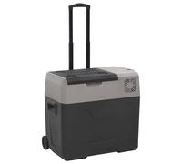 Vidaxl Glacière Avec Roue Et Poignée Noir Et Gris 40 L Polypropylène