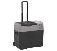 vidaXL Glacière avec roue et poignée 50 L – Polypropylène noir et gris