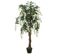 vidaXL Plante artificielle Glycine 1470 feuilles 200 cm vert et blanc 359010