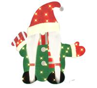 vidaXL GNOME Éclairé Blanc Chaud 71 x 64 cm Tissu en Guirlande, Décor de Salon, Ornements Modernes, lumières LED saisonnières, décorations de Noël extérieures, pièces en Plastique étanches