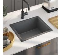 vidaXL Évier de cuisine fait main Noir Acier inoxydable