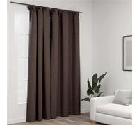 vidaXL Gordijn linnen-look verduisterend met haken 290x245 cm taupe321207 Taupe G
