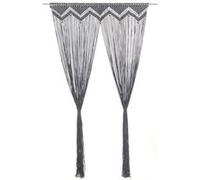 vidaXL Rideau en macramé Anthracite 140x240 cm Coton Anthracite