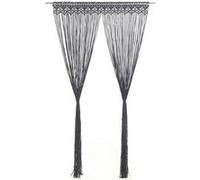 Vidaxl Rideau En Macramé Anthracite 140x240 Cm Coton