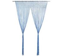 Vidaxl Rideau En Macramé Bleu 140x240 Cm Coton